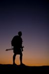 Silhouette Of A Man  Stock Photo