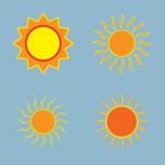 Sun Icon Set Stock Photo