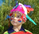 Cute Child Dressed As Indian Stock Photo