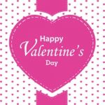 Valentine's Day And Big Heart On White Background. Pink Heart On Valentine's Day Stock Photo