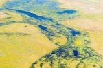 Okavango Delta Aerial View Stock Photo