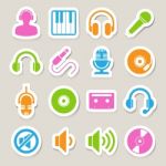 Music Icon Set Stock Photo