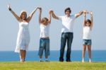 Happy family enjoying holiday Stock Photo