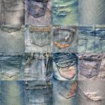 Collage Set Of Jeans Background Stock Photo