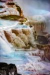 Mammoth Hot Springs In Yellowstone National Park Stock Photo