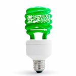 Saudi Arabia Flag On Lamp Stock Photo