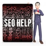 Seo Help Indicates Search Engine And Assistance 3d Rendering Stock Photo
