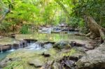 Erawan Waterfall In Thailand Stock Photo