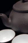 Chinese Jasmine Tea Pot And Cups Stock Photo