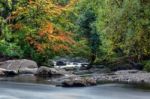 View Along The Glaslyn River In Autumn Stock Photo