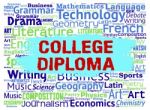 College Diploma Means Bachelors Educate And Learning Stock Photo