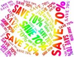 Save Seventy Percent Shows Offers Words And Promotion Stock Photo