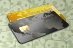 Credit Card With Money Stock Photo