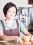 Barista Prepares Freshly Brewed Coffee Stock Photo