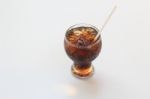 Cola With Ice Stock Photo