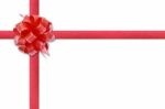 Gift Red Ribbon And Bow Stock Photo