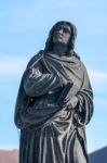 Virgin Mary Statue On Charles Bridge In Prague Stock Photo