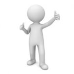 Figure Showing Thumbs Up Stock Photo