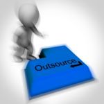 Outsource Keyboard Shows Subcontracting And Hiring Freelancers Stock Photo