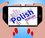 Polish Language Means Foreign Dialect And Poland Stock Photo