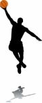 Silhouette Of Basketballer Stock Photo