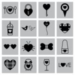 Valentine Icon Set  Illustration Stock Photo