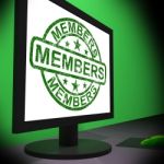 Members Computer Shows Membership Registration And Internet Subs Stock Photo