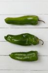 Fresh Green Cayenne Peppers Stock Photo