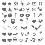Set Valentine's Day Objects, Love Icon Stock Photo
