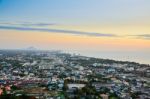 Landscape Hua Hin City At Sunrise Stock Photo