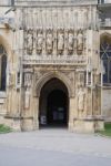 Entrance Of Gloucester Cathedral (sculptures Detail) Stock Photo