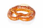 Bavarian Pretzel Isolated On White Stock Photo