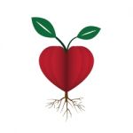 Heart Love Young Plant Flat Icon  Illustration Stock Photo