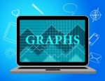 Graphs Online Shows Monitor Notebook And Computing Stock Photo