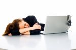 Sleeping Businesswoman Stock Photo