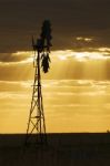 Australian Windmill In The Countryside Stock Photo