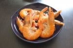 Thai Cuisine , Steamed Prawns Stock Photo