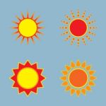 Sun Icon Set Stock Photo