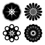 Flower Icon Set Stock Photo