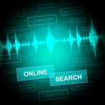 Online Search Shows Gathering Data And Web Stock Photo