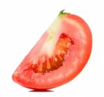 Slice Tomato Isolated On The White Backgroud Stock Photo