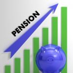 Raising Pension Chart Showing Monetary Growth Stock Photo