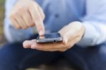 Man With Smartphone Stock Photo