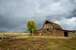 View Of Mormon Row Near Jackson Wyoming Stock Photo