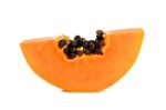 Slice Ripe Papaya Isolated Stock Photo