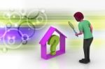 Real Estate Business With Question Mark Stock Photo