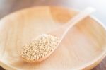 Raw Organic White Quinoa Seeds Stock Photo