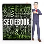 Seo Ebook Indicates Search Engines And Books 3d Rendering Stock Photo