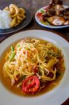 Green Papaya Salad Stock Photo