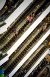 Bangkok, Thailand - September 12, 2013: Crowd On Escalator At Te Stock Photo